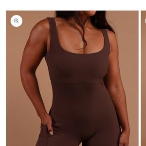 ActivebyTeal Brown Ribbed Jumpsuit